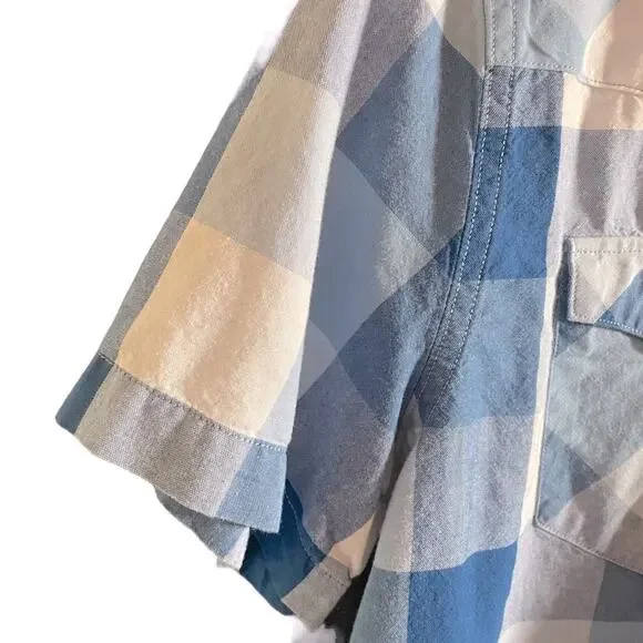 Levi’s Shirt Mens L Blue Checkered Short Sleeve Pearl Snap Western Cowboy Casual - Picture 3 of 11